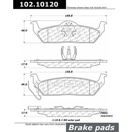 Centric Parts CTEK Brake Pads, 102.10120 102.10120